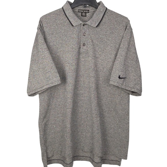 Nike Golf Polo Mens XL Black Heather Gray Shirt Short Sleeve Casual Athletic - Picture 2 of 9
